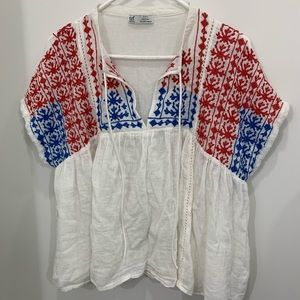 Zara embroidered top